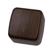 Переключатель на 2 направления 1-кл. открытой установки IP20 10А, венге «Дача» Народная