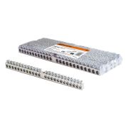 Шина «N» нулевая 6х9мм 24/1 (24 группы/крепеж по центру) никелированная TDM