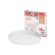 Светильник светодиодный накладной «Даунлайт НАРОДНЫЙ» круг СПО (белый) алюминий 18Вт 3000К