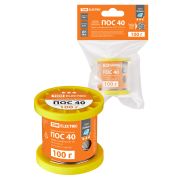 Припой ПОС 40, трубка с канифолью, ГОСТ 21931-76, Ø1 мм, 100 г, катушка, инд. упак., «Алмаз» TDM