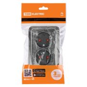 Розетка угловая двойная 2П открытой установки с з/ш IP20 250В 10А серебро «Ладога» TDM