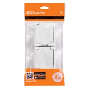 Розетка двойная 2П+З (вертикальная) открытой установки IP54 16А белая «Вуокса» TDM