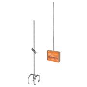 Молниеприемник, комплект для круглого конька №2, длина 1,5 м, алюминиевый, Ø16 мм, крестовой зажим, регулируемое крепление (компл. 1 шт.) TDM