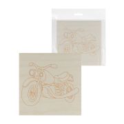 Доска для выжигания, Мотоцикл, 150х150 мм, 1 шт., пакет, TDM