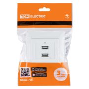 Розетка 2USB порт 2,1А 5В белая «Лама» TDM