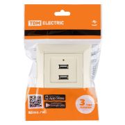 Розетка 2USB порт 2,1А 5В сл. кость «Лама» TDM