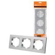 Рамка 3-х постовая серебр. металлик «Сенеж» TDM