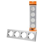 Рамка 4-х постовая серебр. металлик «Сенеж» TDM