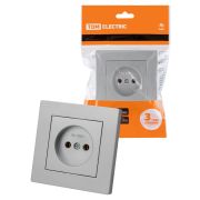 Розетка 2П 10А 250В серебр. металлик «Сенеж» TDM