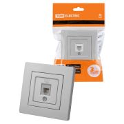 Розетка телефонная RJ11 серебр. металлик «Сенеж» TDM