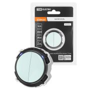 Выключатель 2-кл. 16А 250В проходной кнопочный механизм фисташковый, «Байкал» TDM