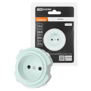 Розетка 2П 16А 250В с защ. шт. фисташковая, «Байкал» TDM