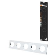 Рамка пятипостовая хрустально-белая, стекло, «Байкал» TDM