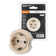 Розетка 2П+З 16А 250В с защ. шт. шампань, «Байкал» TDM