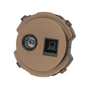 Розетка компьютерная RJ45 + TV розетка оконечная бронза, «Байкал» TDM