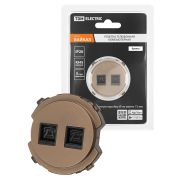 Розетка телефонная двойная RJ11 бронза, «Байкал» TDM