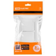 Розетка двойная 2П+З 16А 250В IP44 с защ. шт. с крышкой белая «Лама» TDM