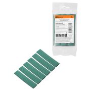 Набор трубок термоусаживаемых, не поддерживающих горение, клеевых, длиной 10 см ТТкНГ(3:1) «Моноцвет, зеленый 12,7/4,3 TDM»