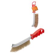 Щетка ручная, металлическая с пластик. рукояткой, латуниров. витая проволока d 0,3 мм, «Гранит», TDM