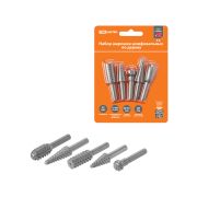 Набор шарошек шлифовальных, рашпильных, Ø 6 мм, L 40-55 мм, по дереву, 5 шт, «Рубин» TDM