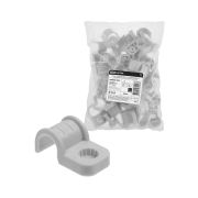 Крепеж-скоба для трубы 16 мм односторонняя для прямого монтажа (50 шт.) серая TDM