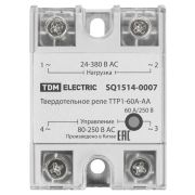 Твердотельное реле ТТР1-60А-AА, 1ф, 60А, упр: 80-250В AС, нагр: 24-380В АС TDM