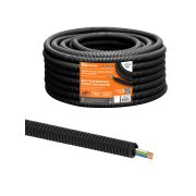 Электротруба гофрированная ПНД d16 черн., с кабелем ВВГ-Пнг(А)-LS 3х1,5ок(N,PE)-0,66 ГОСТ (50 м) TDM