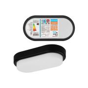 Светодиодный светильник LED ДПП 2802 12Вт 990лм 6500К IP65 чёрный овал 200*100*46 мм Народный