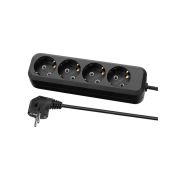 Удлинитель 4 гнезда, 3 метра, с/з, 10 А, 2300 Вт, черный, НАРОДНЫЙ У1-42050 (Ун1 420-0001)