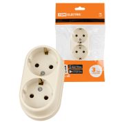 Розетка двойная 2П+3 открытой установки IP20 16А сл. кость «Ретро» TDM