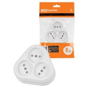 Розетка треугольная 2П открытой установки IP20 10A с защитными шторками белая «Ладога» TDM