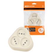 Розетка треугольная 2П открытой установки IP20 10А с защитными шторками сл. кость «Ладога» TDM