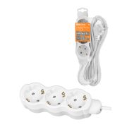 Удлинитель бытовой «Люкс» 3 гнезда, 3 м, с/з, с з/ш, ПВС 3х0,75 мм2, 10 А, 250 В, 2400 Вт TDM У1-32049