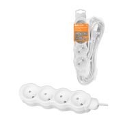 Удлинитель бытовой «Люкс» 4 гнезда, 7 м, б/з, с з/ш, ПВС 2х1,0 мм2, 10 А, 250 В, 2400 Вт TDM У-42016