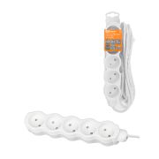 Удлинитель бытовой «Люкс» 5 гнезд, 7 м, б/з, с з/ш, ПВС 2х1,0 мм2, 10 А, 250 В, 2400 Вт TDM У-52017