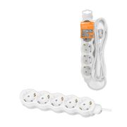 Удлинитель бытовой «Люкс» 5 гнезд, 7 м, с/з, с з/ш, ПВС 3х1 мм2, 16 А, 250 В, 3500 Вт TDM У1-53054