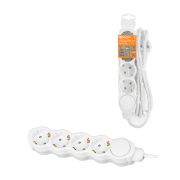 Удлинитель бытовой «Люкс» с выкл., 4 гнезда, 10 м, с/з, с з/ш, ПВС 3х1 мм2, 16 А, 250 В, 3500 Вт TDM У1-43059