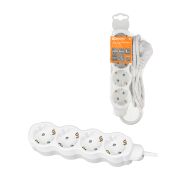 Удлинитель бытовой «Люкс» 4 гнезда, 2 м, с/з, с з/ш, ПВС 3х0,75 мм2, 10 А, 250 В, 2400 Вт TDM У1-42050