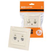 Розетка компьютерная двойная RJ45 сл. кость  «Лама» TDM