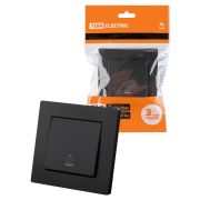 Кнопка звонка 6А черная «Сенеж» TDM