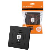 Розетка телефонная RJ11 черная «Сенеж» TDM