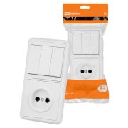 Блок комбинированный БКВР 3-х кл. выкл + розетка TDM