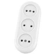 Розеточная колодка 3 гнезда 2П 16А 250B белая «Ретро» (карболит) TDM