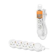 Удлинитель бытовой «Люкс» с выкл., 4 гнезда, 7 м, с/з, с з/ш, ПВС 3х1,5 мм2, 16 А, 250 В, 3700 Вт TDM У1-43222