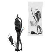 Шнур с плоской вилкой и светорегулятором «Народный» ШВВП 2х0,5 мм2, 1,5м, черный