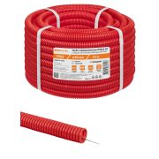 Труба гофрированная ПНД d 20 с зондом (25 м) легкая 350Н красная ТDM