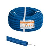 Труба гофрированная ПНД d 16 с зондом (25 м) легкая 350Н синяя TDM