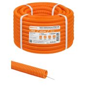 Труба гофрированная ПНД d 20 с зондом (25 м) легкая 350Н оранжевая TDM