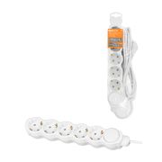 Удлинитель бытовой «Люкс» с выкл., 5 гнезд, 2 м, с/з, с з/ш, ПВС 3х1 мм2, 16 А, 250 В, 3500 Вт TDM У1-53060