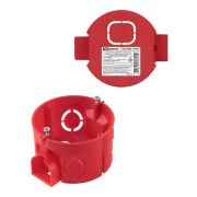 Установочная коробка СП D68х42 мм, саморезы, стыковочные узлы, красная, IP20, инд. штрихкод TDM